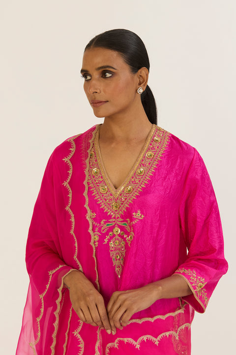 Navya Kurta and Pant-Bright Pink