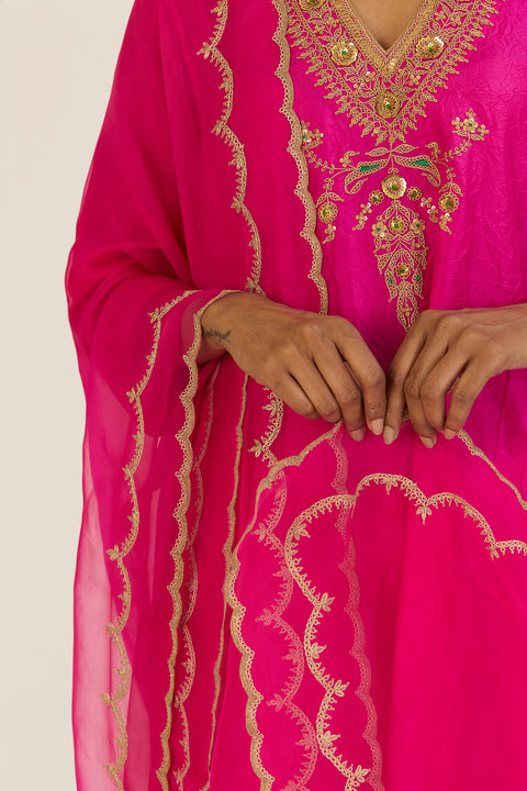 Kaveri Dupatta-Bright Pink
