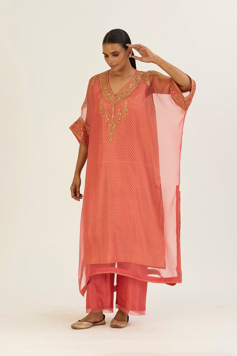 Ayra Kaftan and Pant-Peach