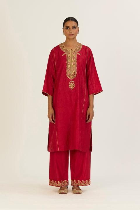 Nandita Kurta and Pant-Red