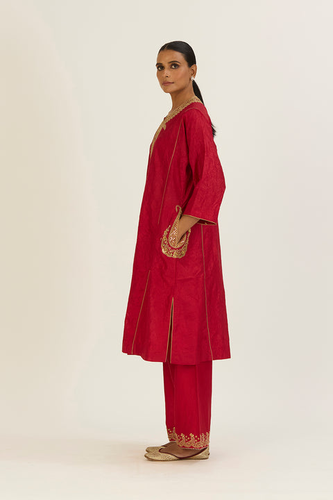 Nandita Kurta and Pant-Red