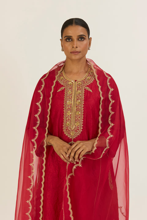Nandita Kurta and Pant-Red