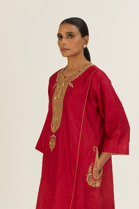 Nandita Kurta and Pant-Red