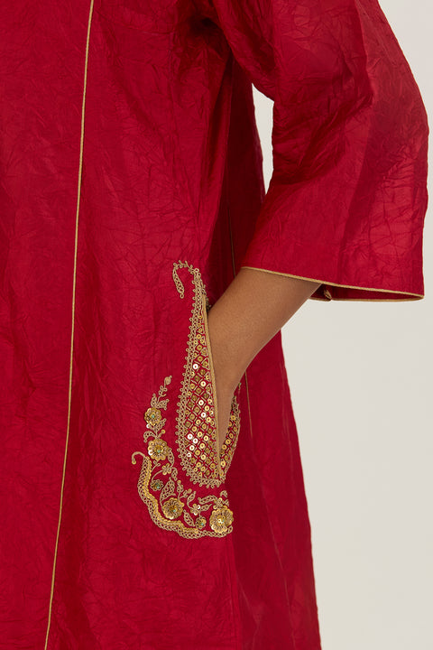 Nandita Kurta and Pant-Red