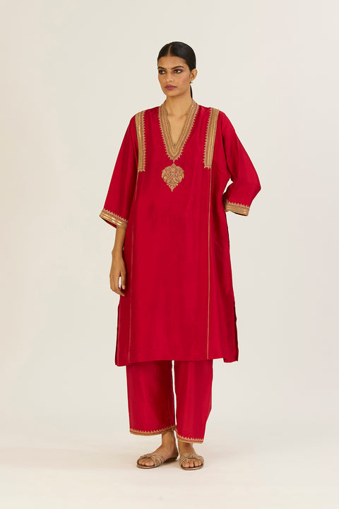 Rekha Kurta and Pant-Red