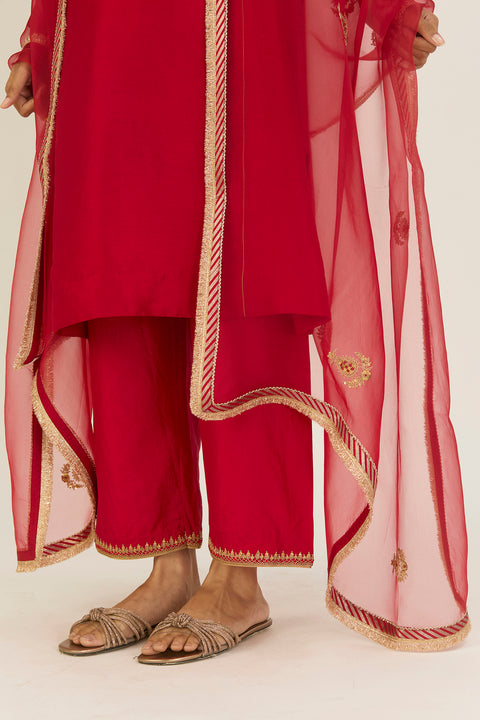 Rekha Kurta and Pant-Red