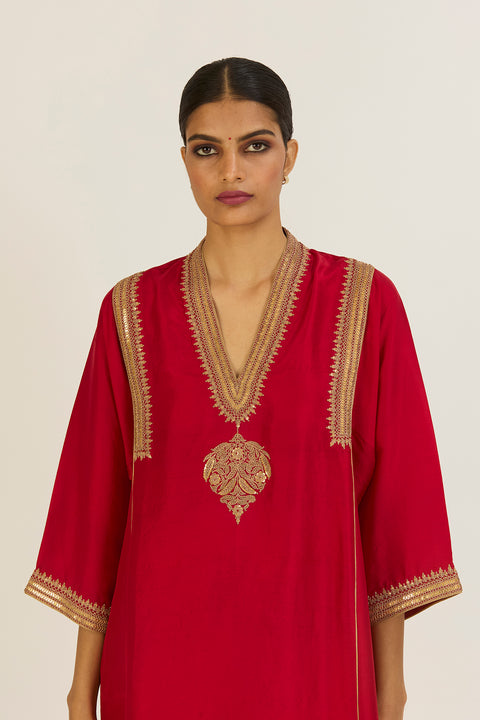 Rekha Kurta and Pant-Red
