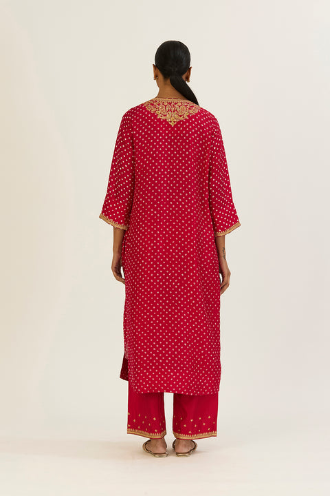 Brinda Kurta and Pant-Red