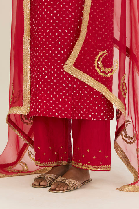 Brinda Kurta and Pant-Red