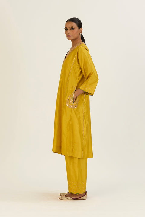Krati Kurta and Pant-Lime Green