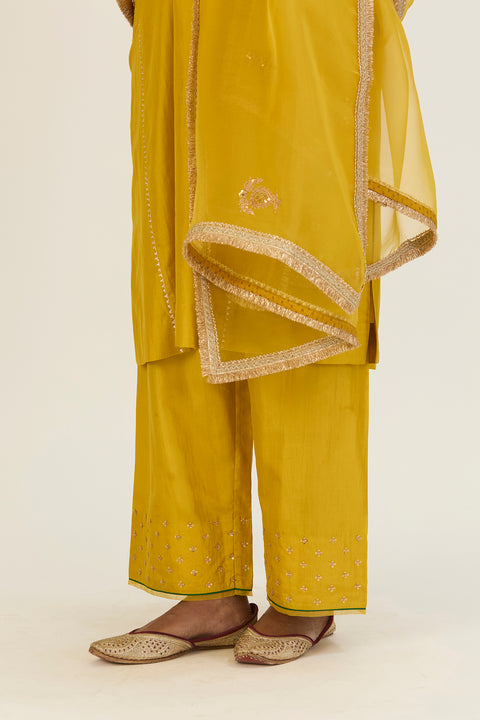 Krati Kurta and Pant-Lime Green