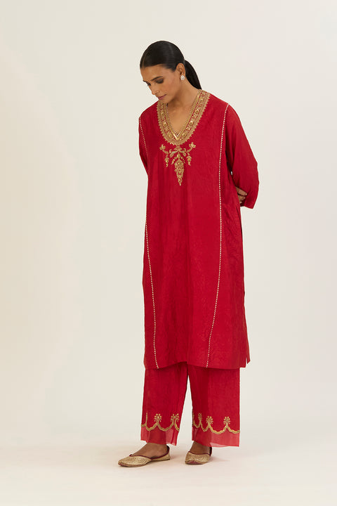 Navya Kurta and Pant-Red