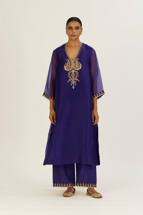 Rysa Kurta and Pant-Royal Blue
