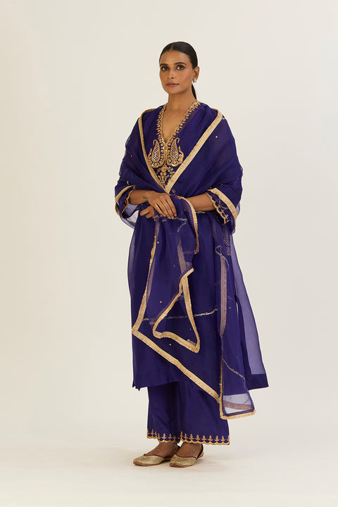 Rysa Kurta and Pant-Royal Blue