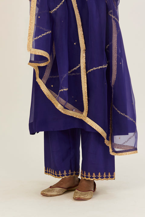 Rysa Kurta and Pant-Royal Blue