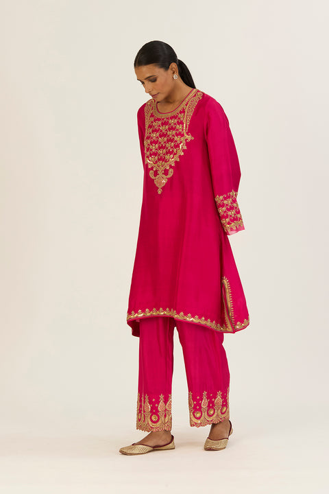 Alta Kurta and Pant-Fuschia