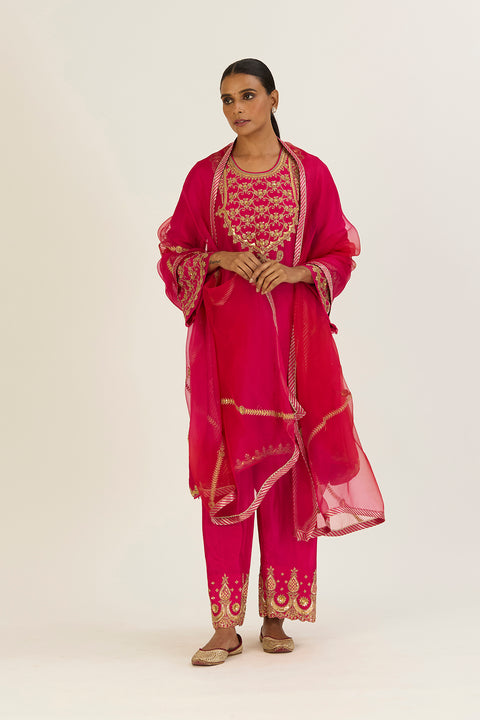 Qaya Dupatta-Fuschia