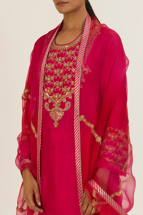 Qaya Dupatta-Fuschia