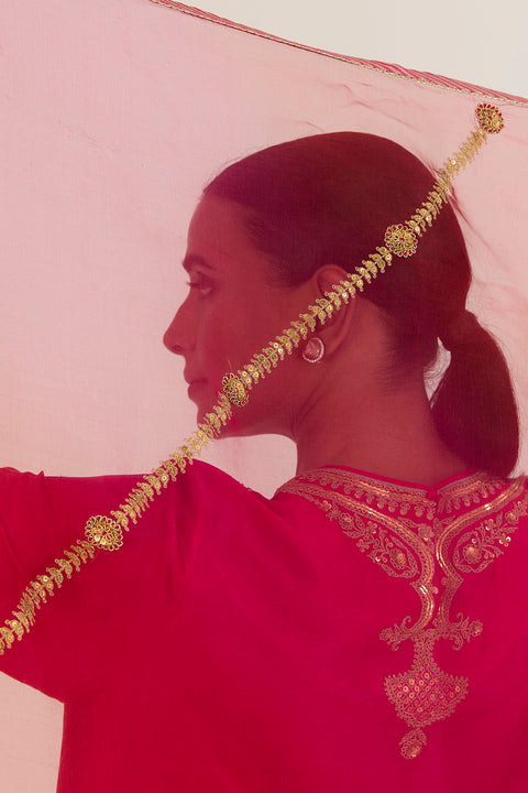 Qaya Dupatta-Fuschia