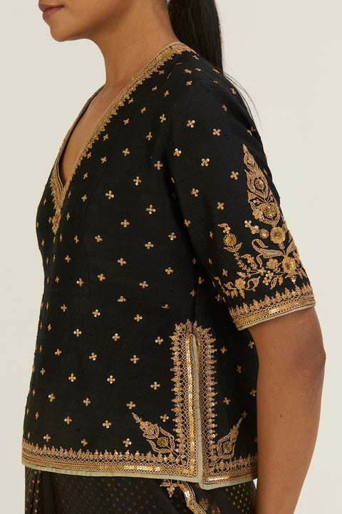Tapsee Blouse-Black