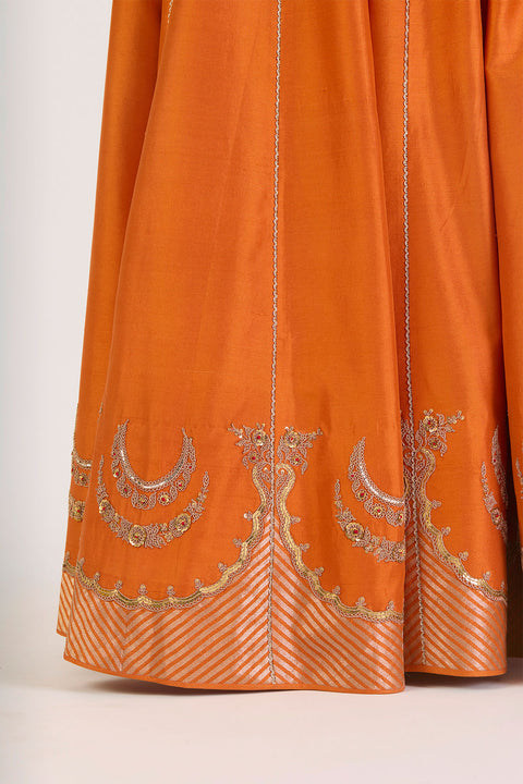 Shaheen Lehenga Set - Orange