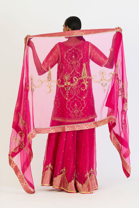 Mridula Dupatta - Fuschia Pink
