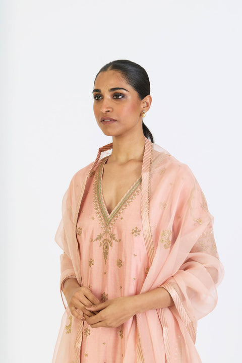 Advika Dupatta - Salmon Pink
