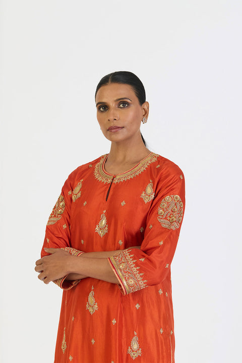 Pranvi Kurta and Pant - Rust