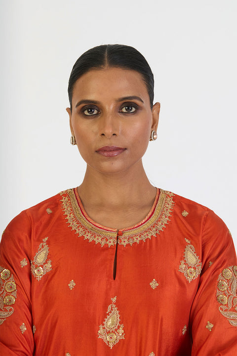 Pranvi Kurta and Pant - Rust
