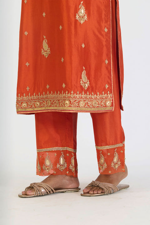 Pranvi Kurta and Pant - Rust