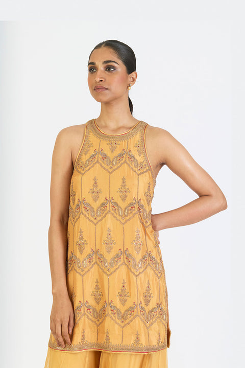 Romaani Kurta and Sharara - Yellow