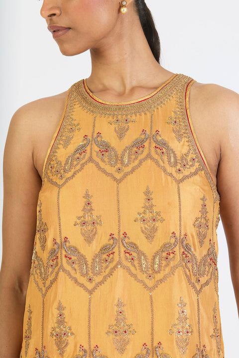 Romaani Kurta and Sharara - Yellow