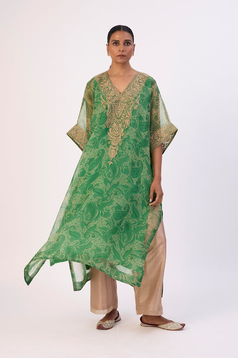 Gulnaar Kaftan and Pant - Green