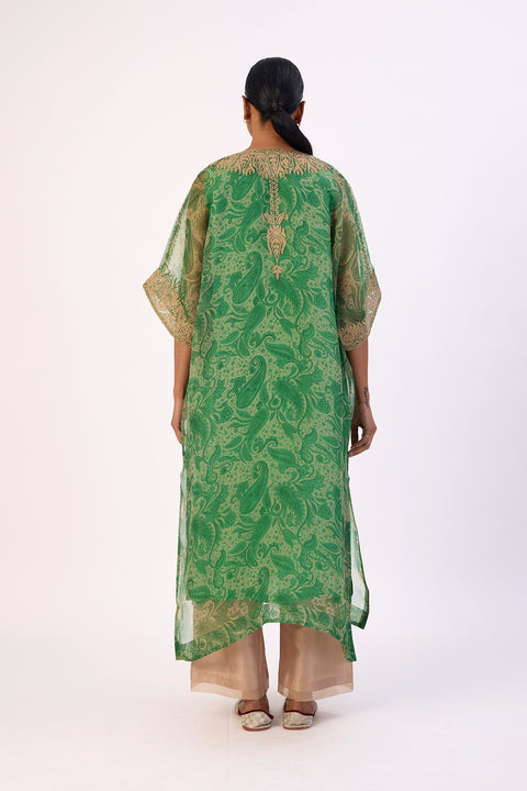 Gulnaar Kaftan and Pant - Green