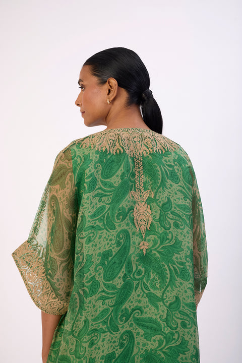 Gulnaar Kaftan and Pant - Green