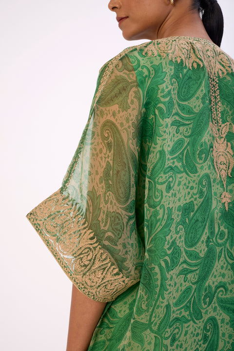 Gulnaar Kaftan and Pant - Green