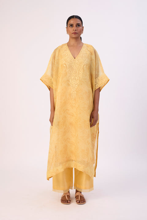Gulnaar Kaftan and Pant - Yellow