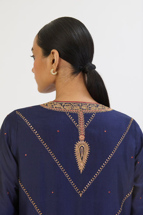 Riddhima Kurta and Pant - Navy Blue