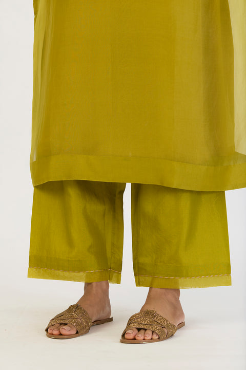 Shambhavi Kaftan and Pant - Lime Green