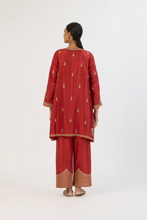 Nitya Kurta and Pant - Rust Red