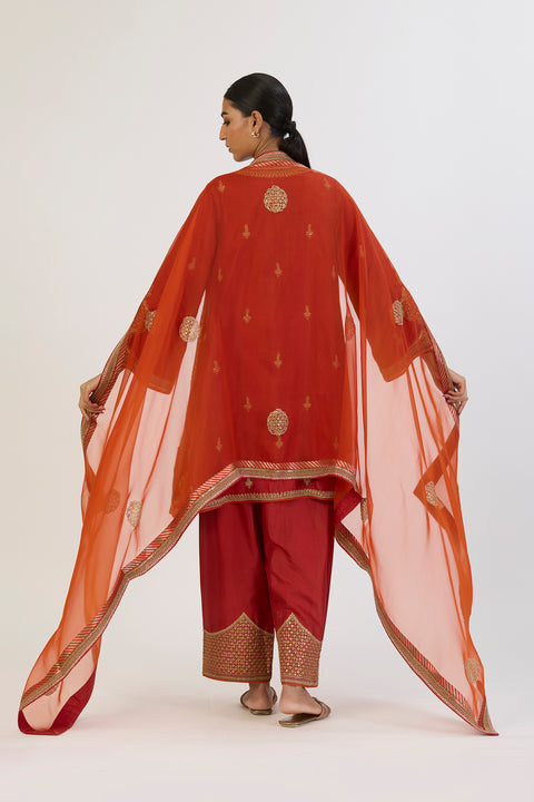 Parchai Dupatta - Rust