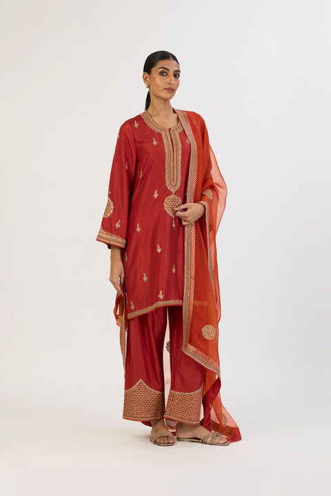 Parchai Dupatta - Rust