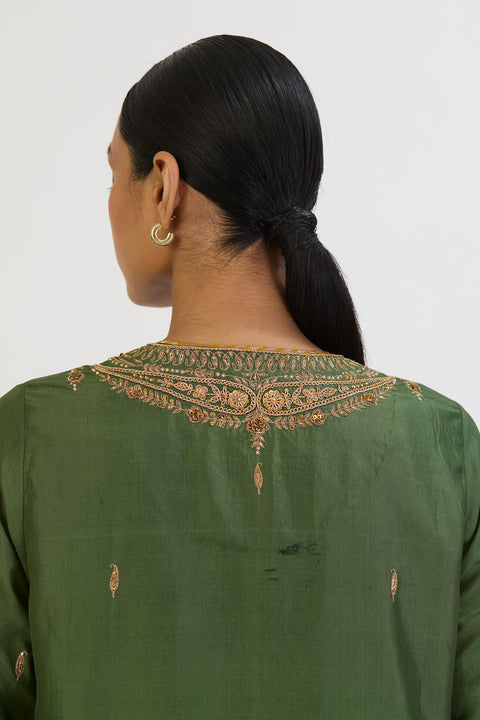 Chitrali Kurta and Pant - Green