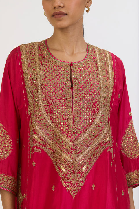 Shalini Kurta and Pant - Dark Pink