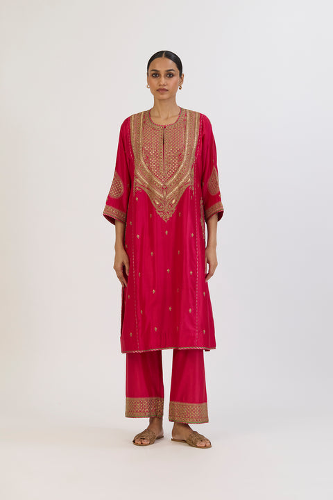 Shalini Kurta and Pant - Dark Pink
