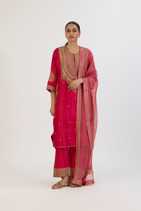 Shalini Kurta and Pant - Dark Pink