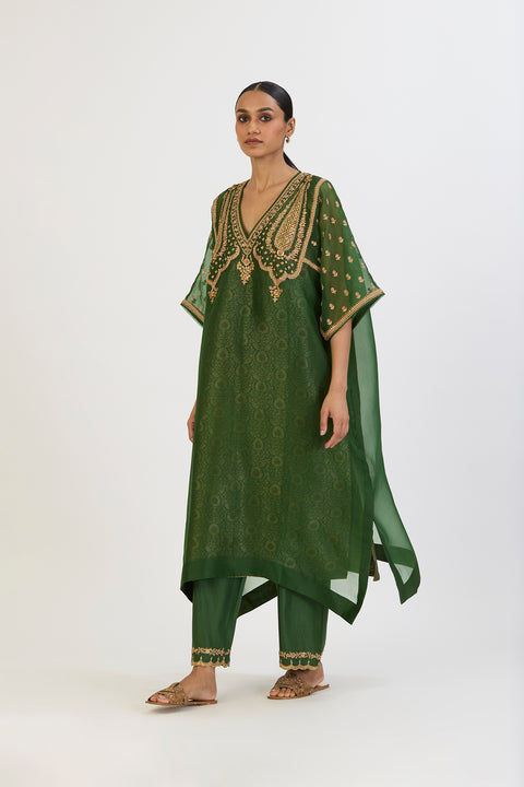 Madhavi Kaftan and Pant - Dark Green