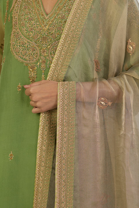Vibhuti Dupatta - Sea Green