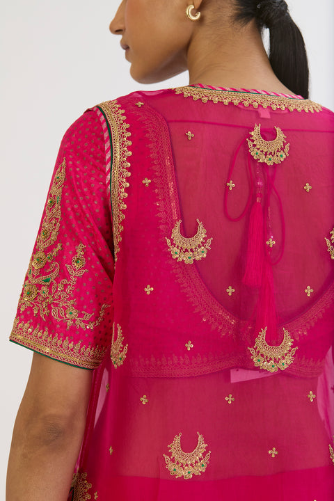 Afreen Sharara Set - Fuschia