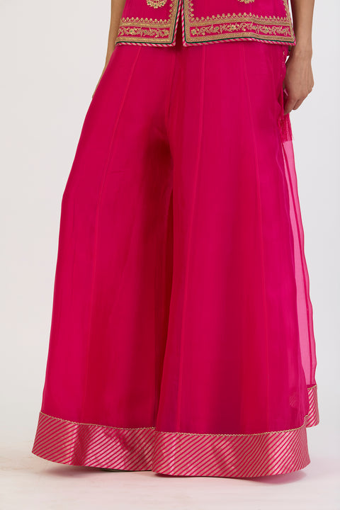 Afreen Sharara Set - Fuschia
